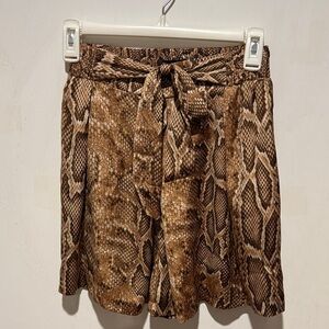 Zara High Waist Snake Print Shorts